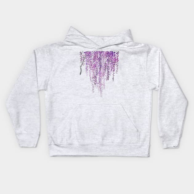 purple wisteria in bloom Kids Hoodie by colorandcolor